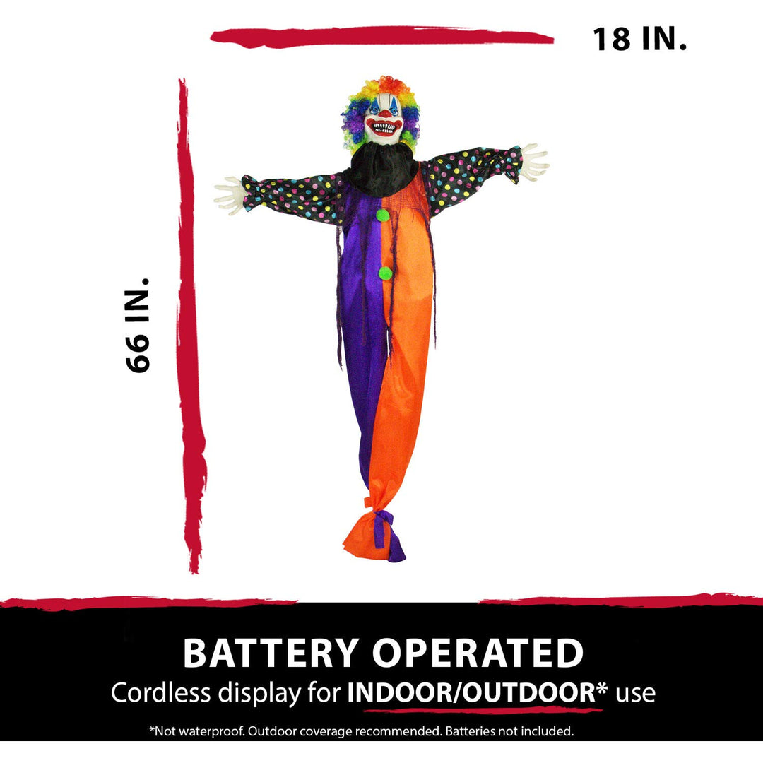 Haunted Hill Farm 67" Standing Clown Halloween Animatronic - Diamond Home USA