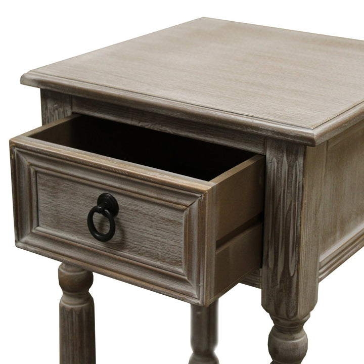 Urban Designs 7752369 Ella Rustic Weathered Wooden Night Stand Accent Table - Diamond Home USA