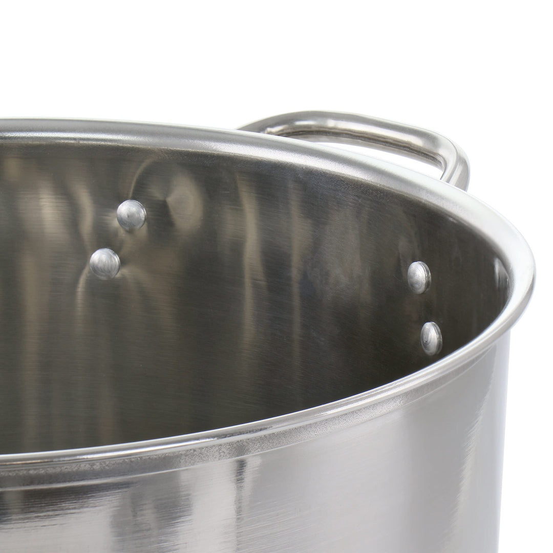 Everyday 16 Quart Stainless Steel Stock Pot With Lid Silver Non-stick - Diamond Home USA