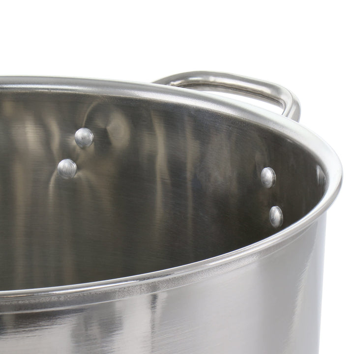 Everyday 16 Quart Stainless Steel Stock Pot With Lid Silver Non-stick - Diamond Home USA