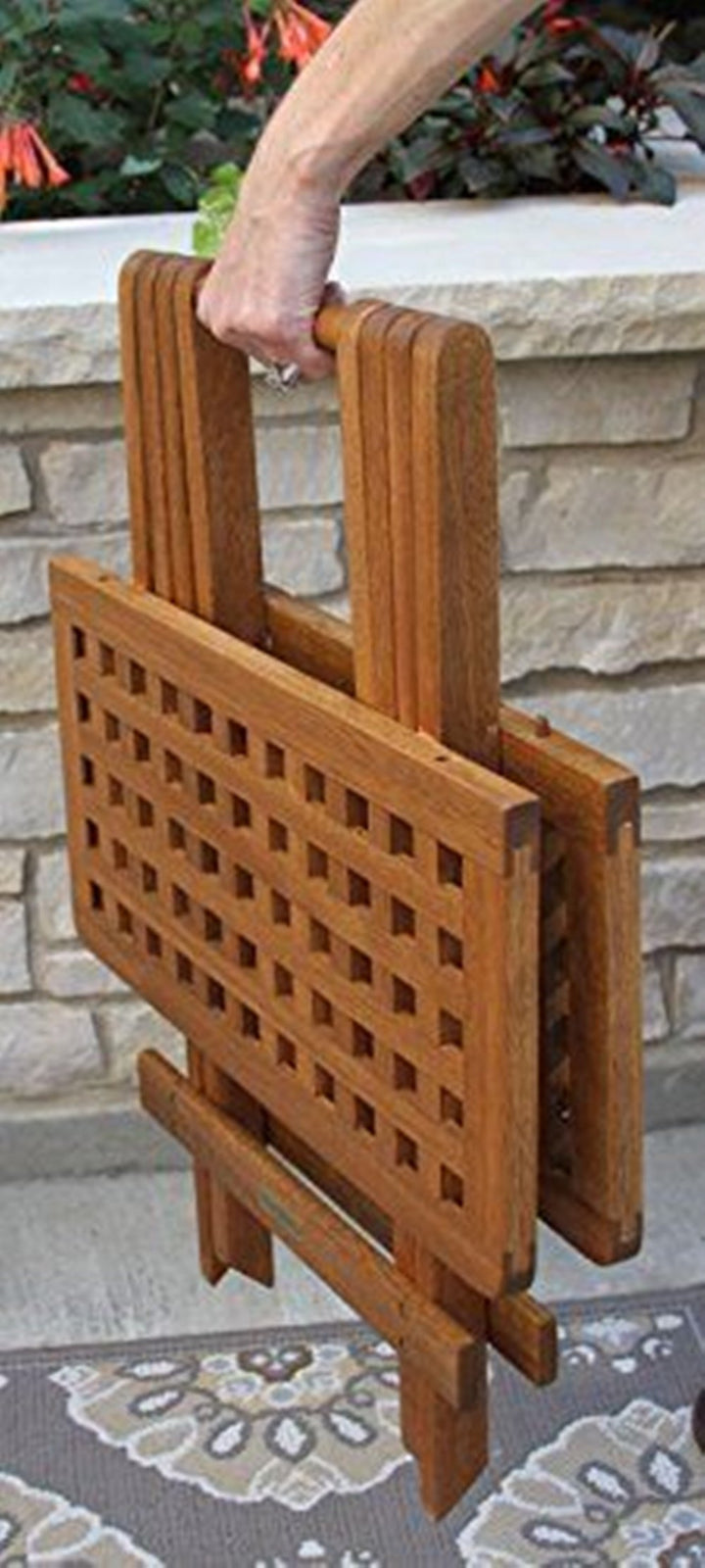 New Expanding Tray Table Eucalyptus Folding Side Table Fully Assembled Easy