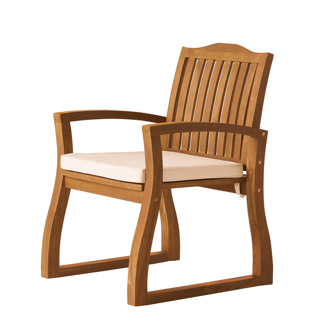 Christopher Knight Home Della Acacia Wood Outdor Dining Chairs 2-Pcs Set Teak - Diamond Home USA