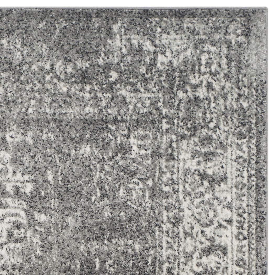 4'x6'ft Grey Ivory Oriental Distressed Area Rug Indoor Medallion Patterned - Diamond Home USA