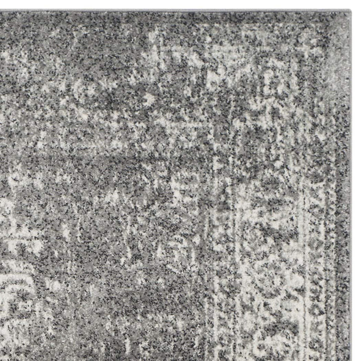 4'x6'ft Grey Ivory Oriental Distressed Area Rug Indoor Medallion Patterned - Diamond Home USA