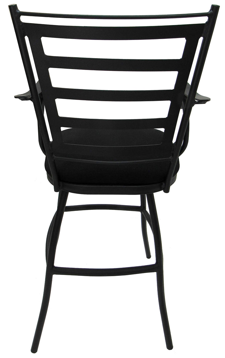 Tobias Designs Inc. Outdoor Patio Extra Tall Spectator Swivel Bar Stool 35" - Black Linen - Diamond Home USA