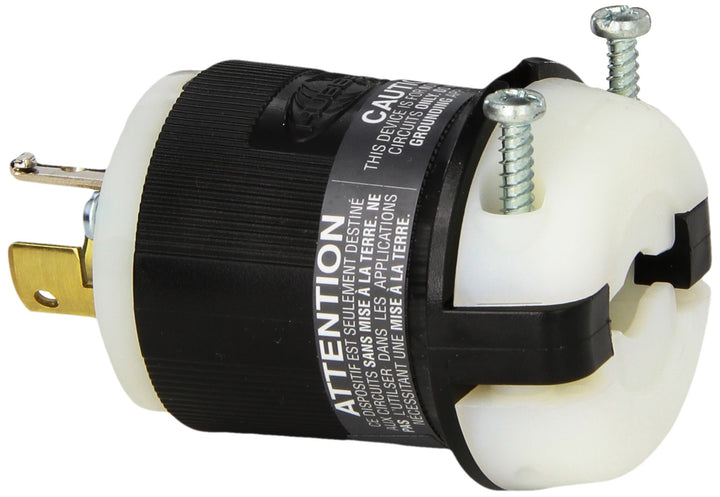 Hubbell HBL9965C Locking Plug 3 Pole 3 Wire 20 amp 125/250V Black and White - Diamond Home USA