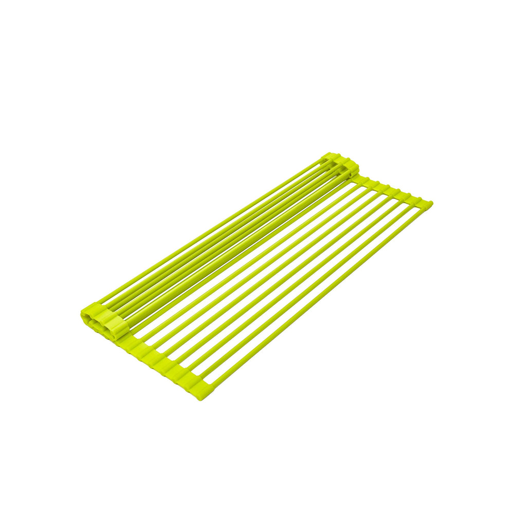 20.5" x 13.1" Lime Green Rollable Dish ying Rack Kitchen Over The Sink Dish - Diamond Home USA