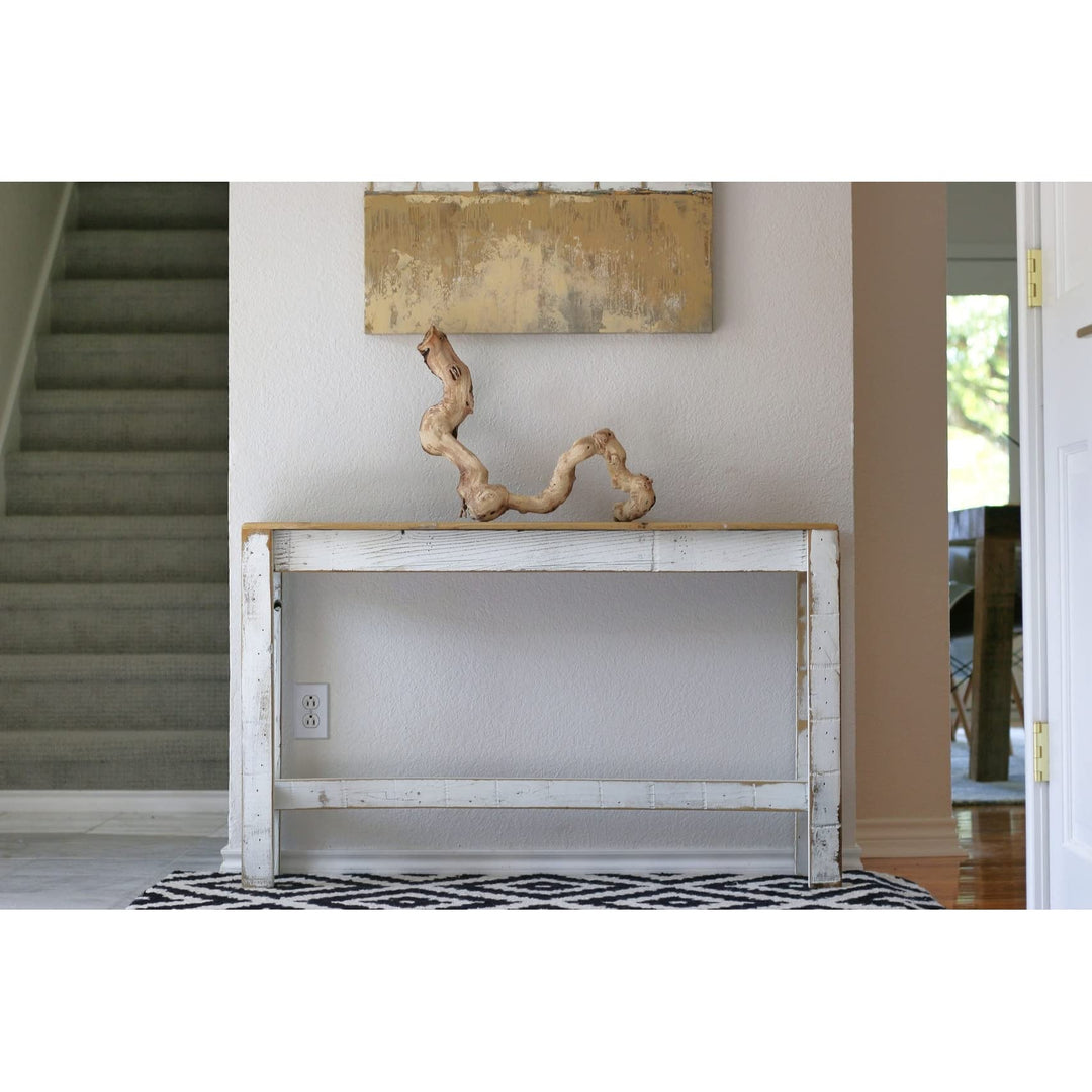 White Combo armhouse Classic Console Table Rectangular Reclaimed Wood Natural
