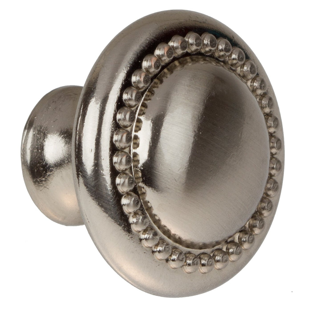 GlideRite Hardware 5222-SN-10 Round Beaded inet Knob 10 Pack Round Beaded - Diamond Home USA