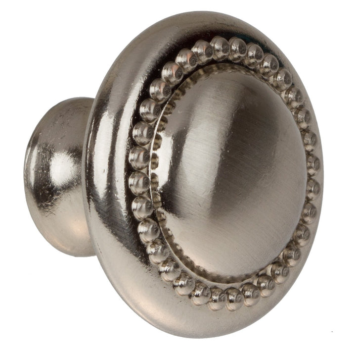 GlideRite Hardware 5222-SN-10 Round Beaded inet Knob 10 Pack Round Beaded - Diamond Home USA