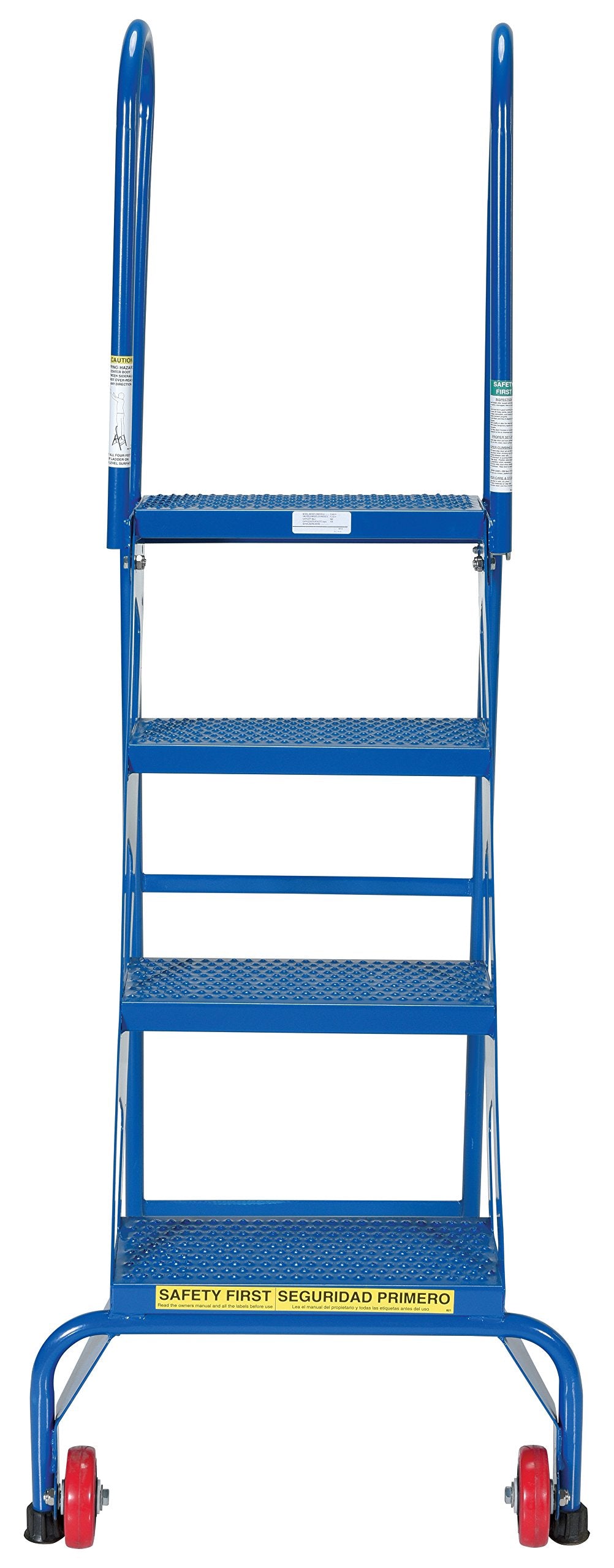 AllWelded Vestil Lock And Roll Folding Ladders With Wheels 4 Steps Steel - Diamond Home USA