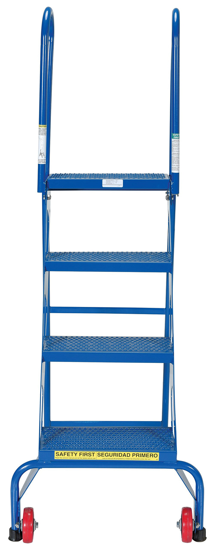 AllWelded Vestil Lock And Roll Folding Ladders With Wheels 4 Steps Steel - Diamond Home USA