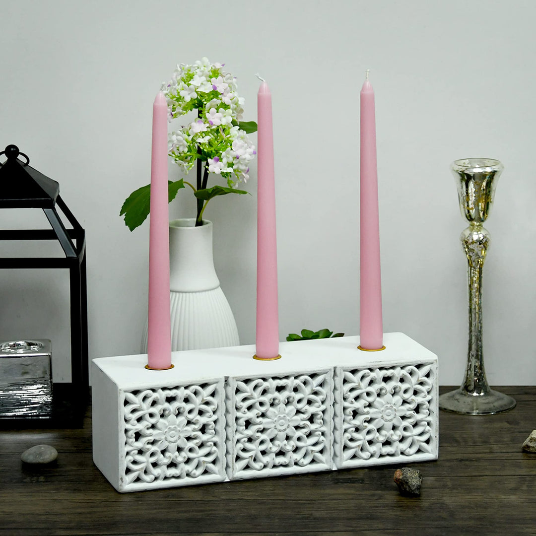 Zest Candle 12-Piece Taper Candles 10-Inch Light Rose Pink