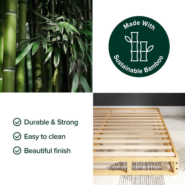 ZINUS Edgar 4 Inch Bamboo Box Spring Mattress Foundation Sturdy Bamboo Structure