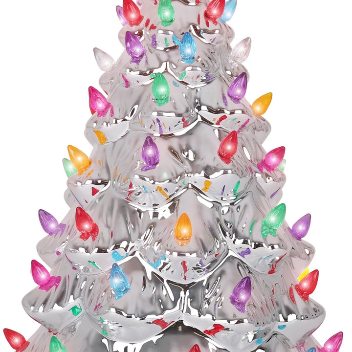 Silver Ceramic Christmas Tree - Diamond Home USA