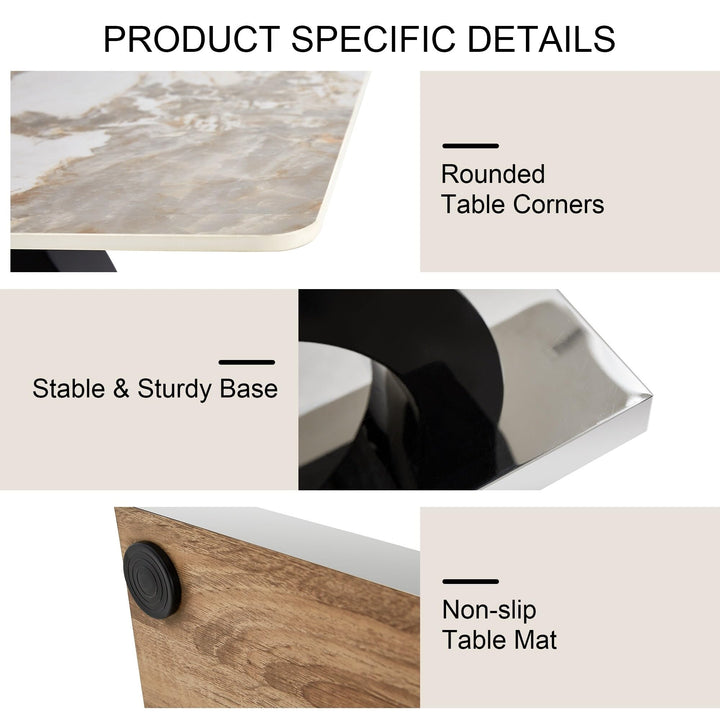 Large Modern Minimalist Rectangular Dining Table Suitable for 6-8 People - Diamond Home USA