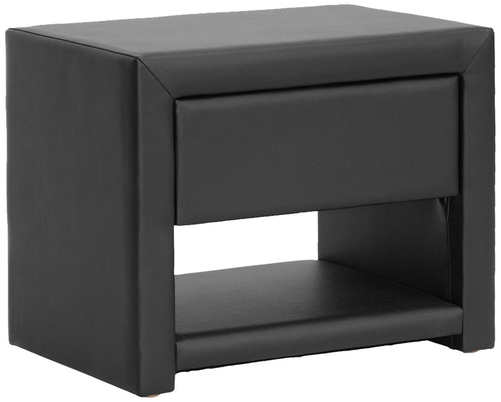 Baxton Studio Massey Upholstered Modern Nightstand Black