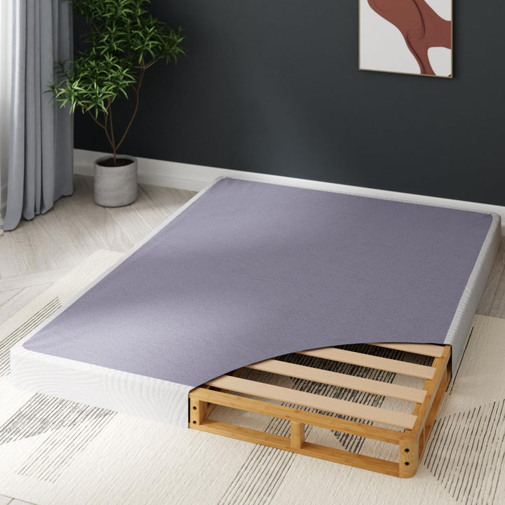 ZINUS Edgar 4 Inch Bamboo Box Spring Mattress Foundation Sturdy Bamboo Structure Queen