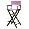 Casual Home Pink Canvas 30" Bar Height Directors-Chairs Black Frame-Solid Wood