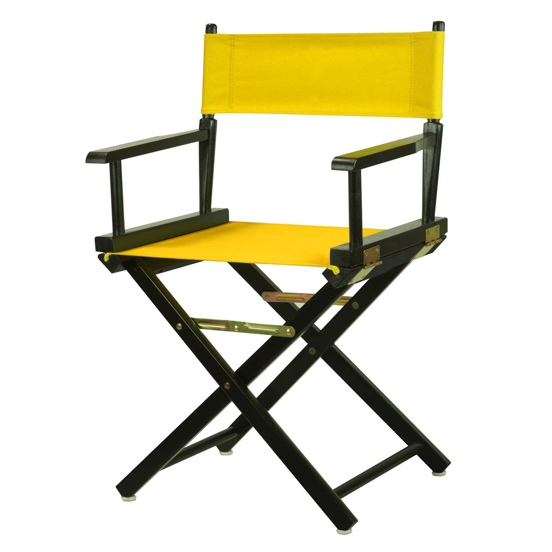 Casual Home Black Frame/Gold Canvas 18" Classic Height Directors-Chairs