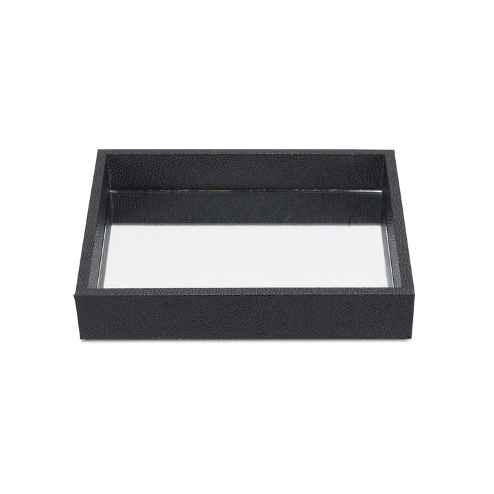 Black Mirrored Tray 18 W X 14 D 7 H Rectangle Wood - Diamond Home USA
