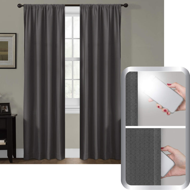 Maytex Smart Curtains Julius 100 Percent Blackout Window Panel 50 x 84 50 inches Grey