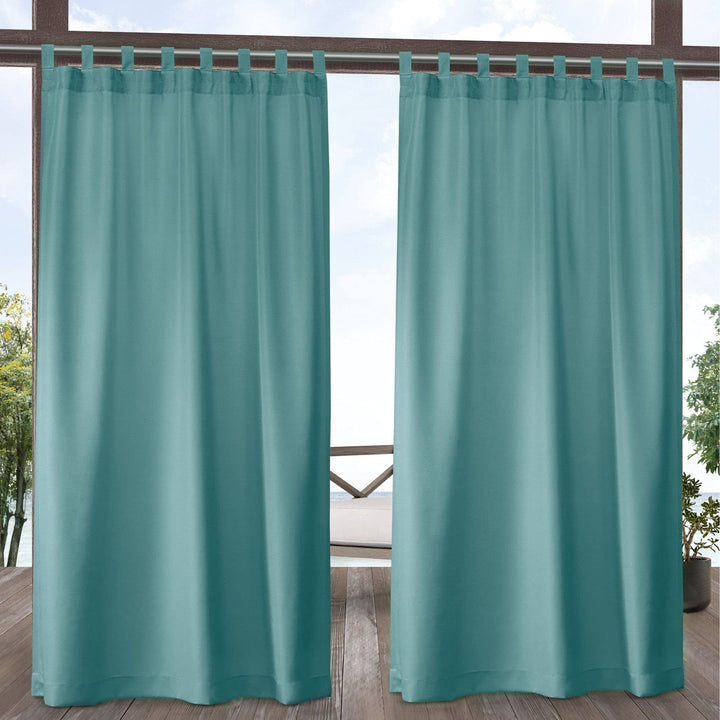Exclusive Home Cabana Solid Indoor/Outdoor Light Filtering Hook-and-Loop Tab Top 54x120 - Teal