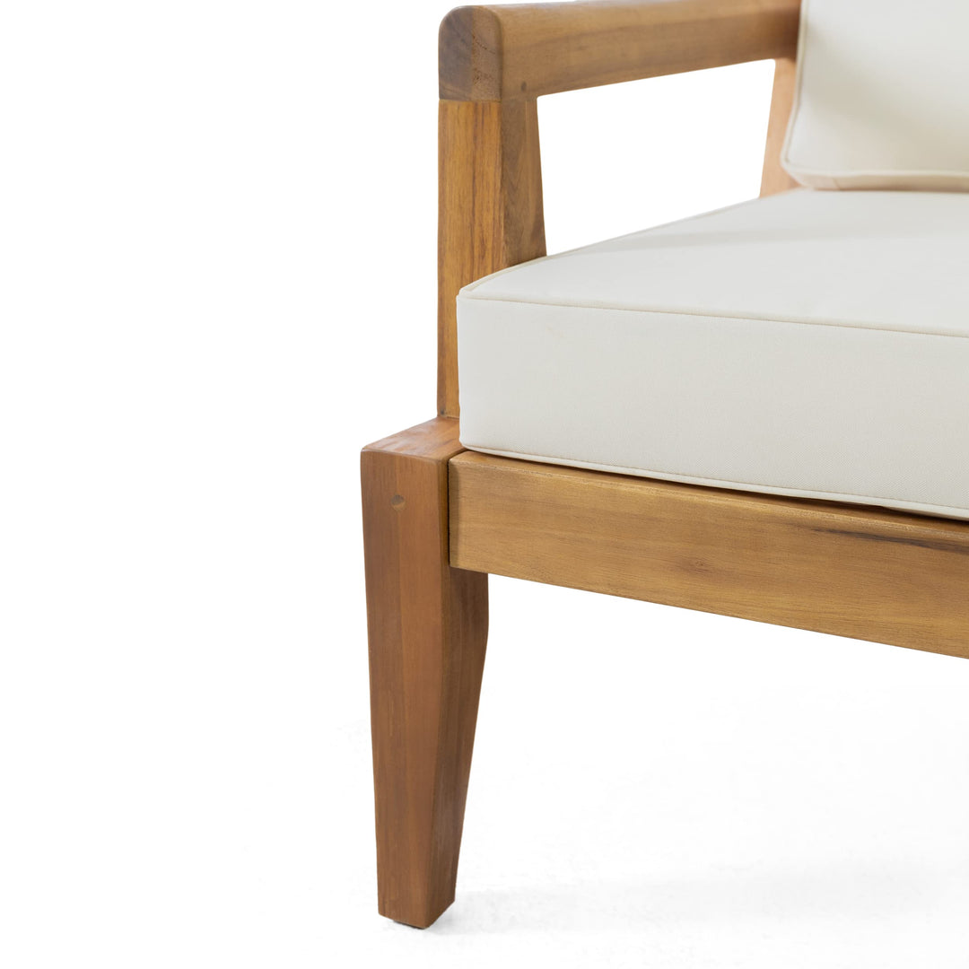 Christopher Knight Home 317966 Rossville Club Chair Teak + Beige - Diamond Home USA