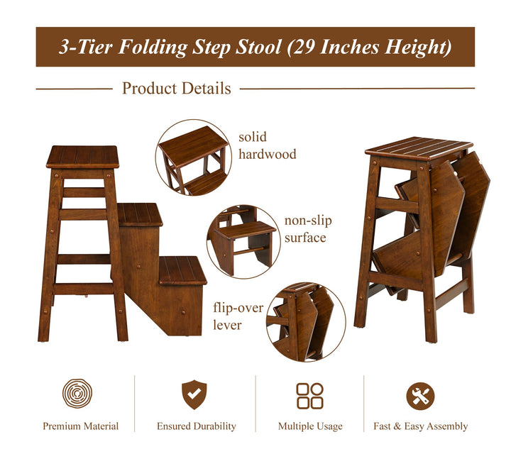 Boraam Niko 3-Tier Step Stool Counter Height Equestrian