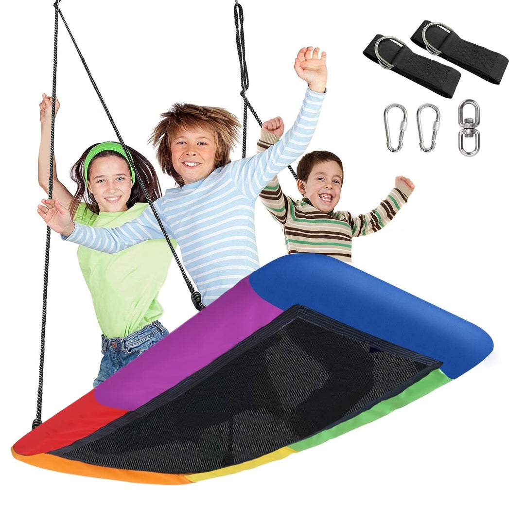 Saucer Tree Swing Giant Outdoor Rectangle Platform for Kids Water Proof Up to