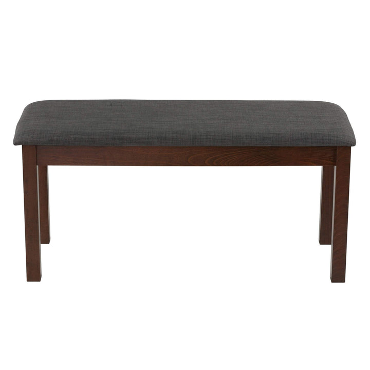 Dining Bench in Charcoal Fabric Walnut Finish 40" Grey Solid - Diamond Home USA