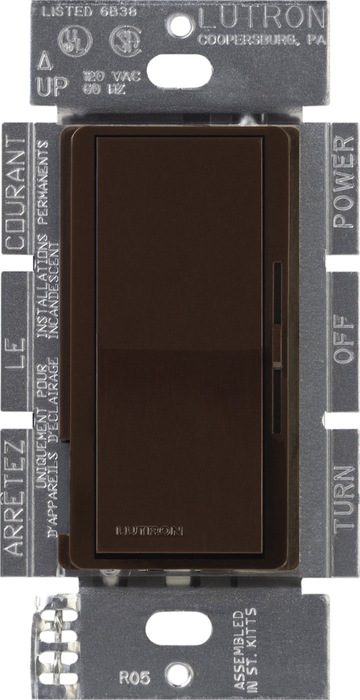 Lutron DVSTV-BR Diva 8 Amp 3-way/Single-Pole 0-10V Dimmer no neutral required
