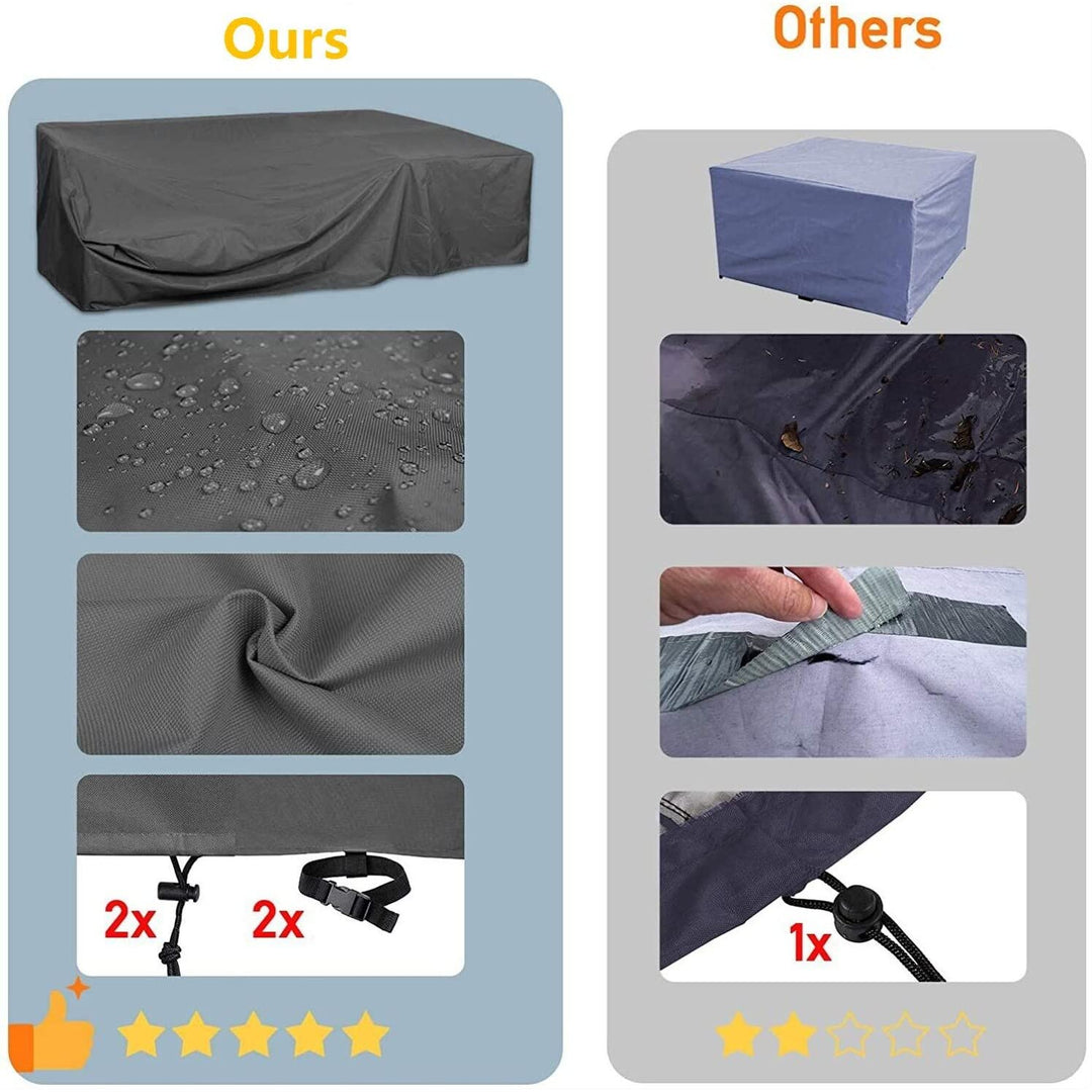 Patio Furniture Cover Waterproof Outdoor for Table and Chair Set 98 X 28 Grey - Diamond Home USA