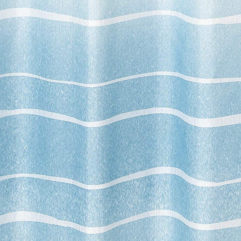 Metallic Stripe Shower Curtain Blue Striped Glam Polyester - Diamond Home USA