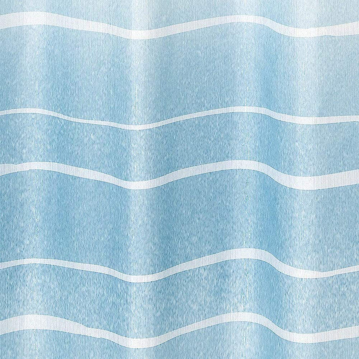 Metallic Stripe Shower Curtain Blue Striped Glam Polyester - Diamond Home USA