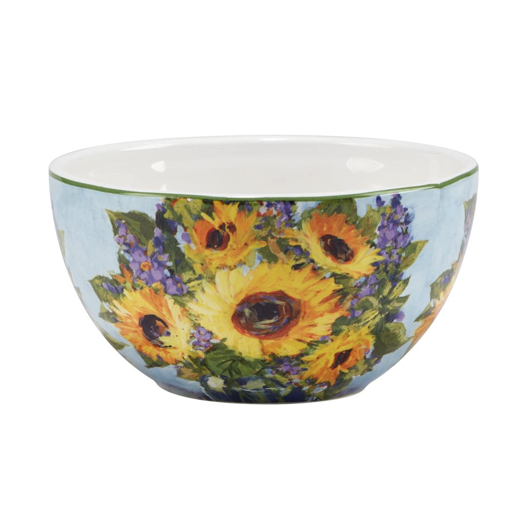 Certified International Sunflower Bouquet 28 oz. Ice Cream/Dessert Bowls Set - Diamond Home USA
