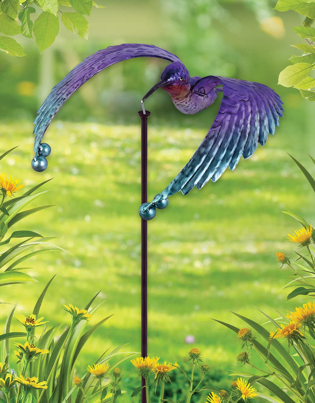 Sunset Vista 93494 Nature in Motion Spinner Garden Stake 45-Inch Purple - Diamond Home USA