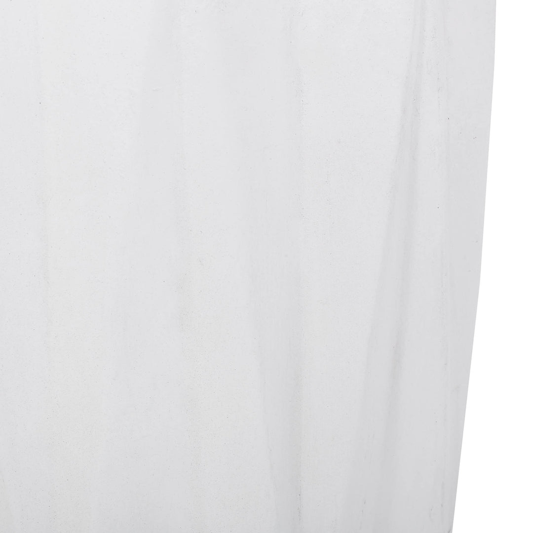 Outdoor Lightweight Concrete Side Table White Modern Contemporary Round - Diamond Home USA