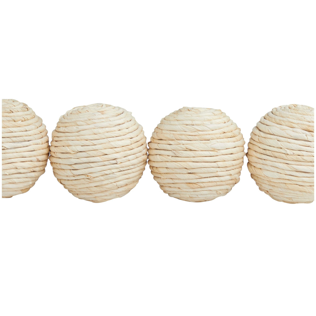 Beige Jute Handmade Decorative Ball Orbs Vase Filler (Set of 4) Rope - Diamond Home USA