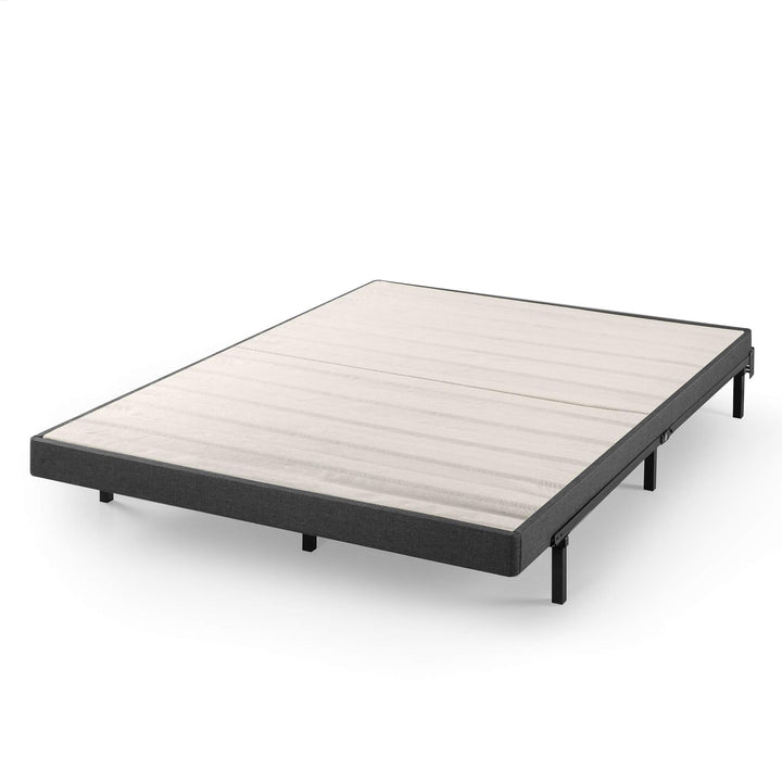 ZINUS Upholstered Metal and Wood Box Spring / 4 Inch Mattress Foundation / Queen - Diamond Home USA