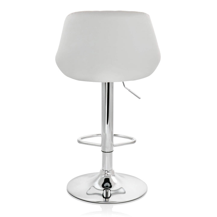 Diamond Leather Modern Bar Stool White Adjustable Swivel Base Set of 2 - Diamond Home USA