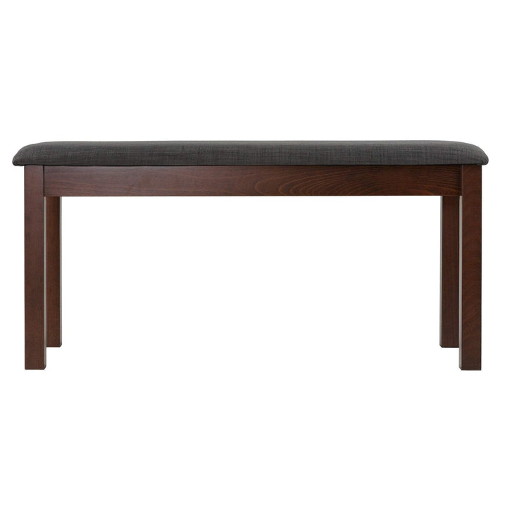 Dining Bench in Charcoal Fabric Walnut Finish 40" Grey Solid - Diamond Home USA