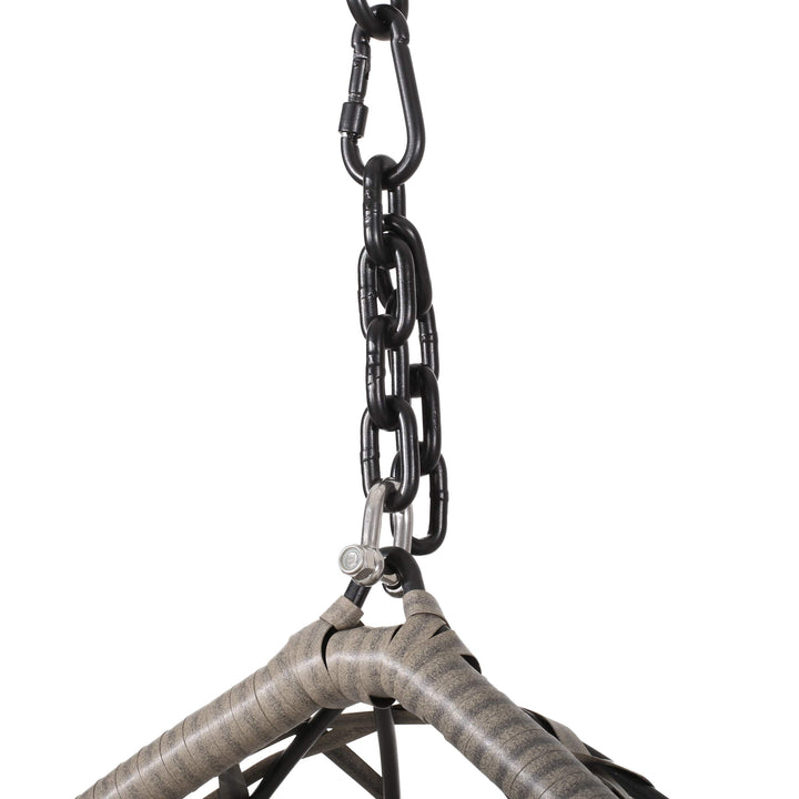 CHRISTOPHER KNIGHT HOME Tammy Outdoor Wicker Tear Drop Hanging Chair Gray and - Diamond Home USA