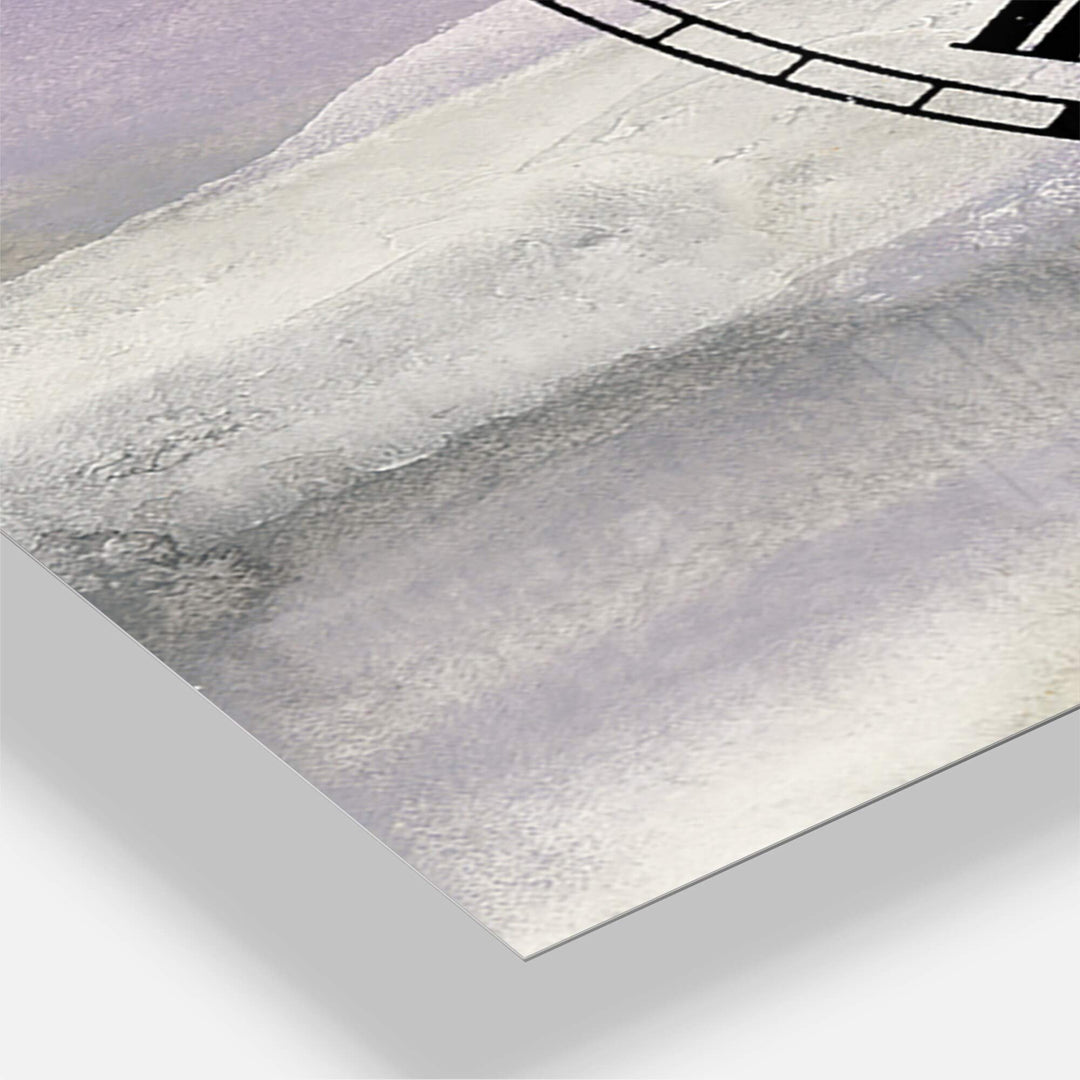 Watercolor Minimal Purple Tones I' Cottage 3 Panels Oversized Wall Clock 36 - Diamond Home USA