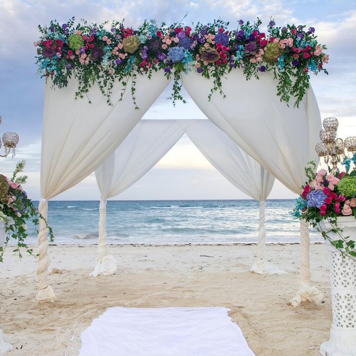 10ft 4 Post Heavy Duty Wedding Backdrop Stage Stand Canopy Tent White Modern - Diamond Home USA