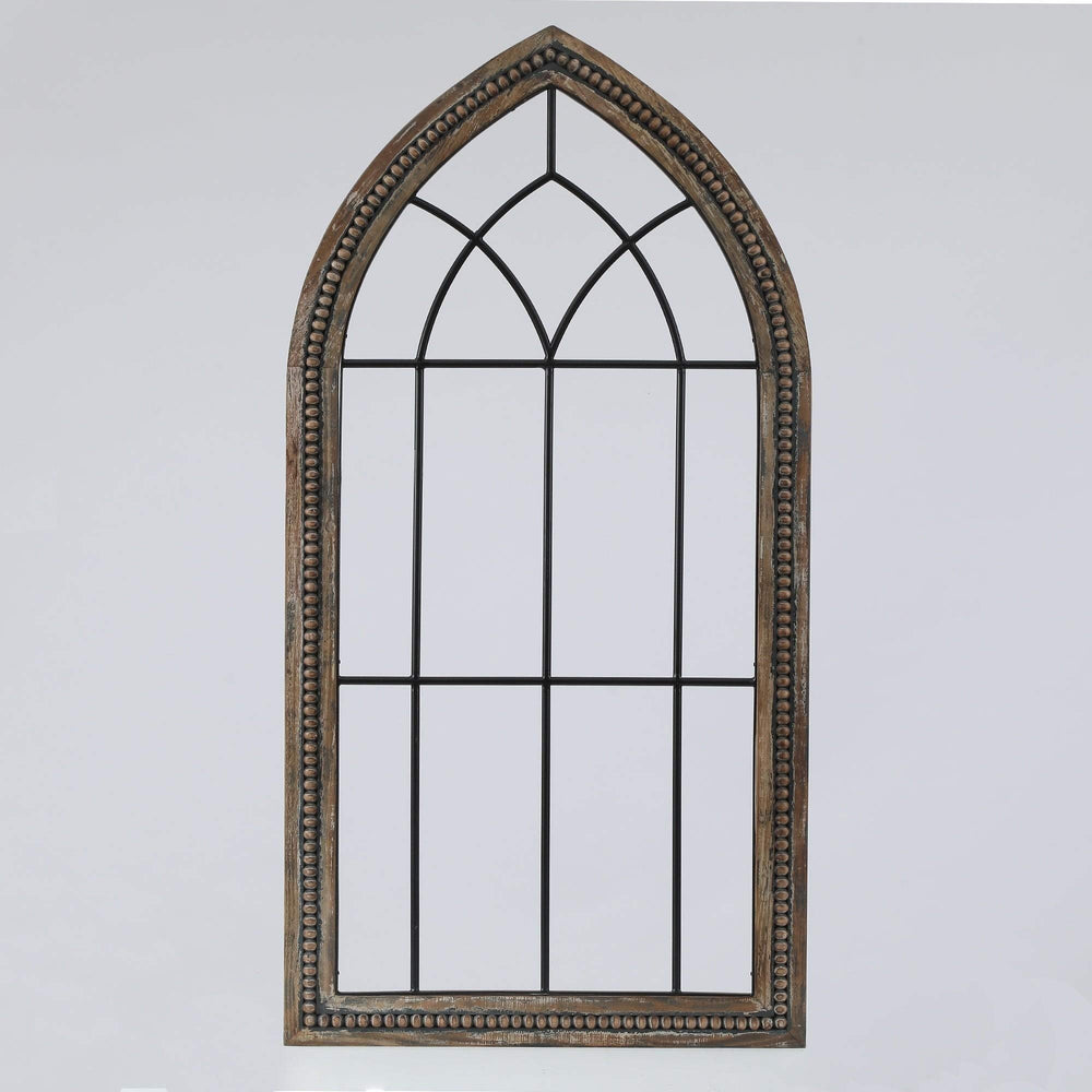Wood and Metal Cathedral Wall Decor Black Brown Traditional Includes Hardware - Diamond Home USA