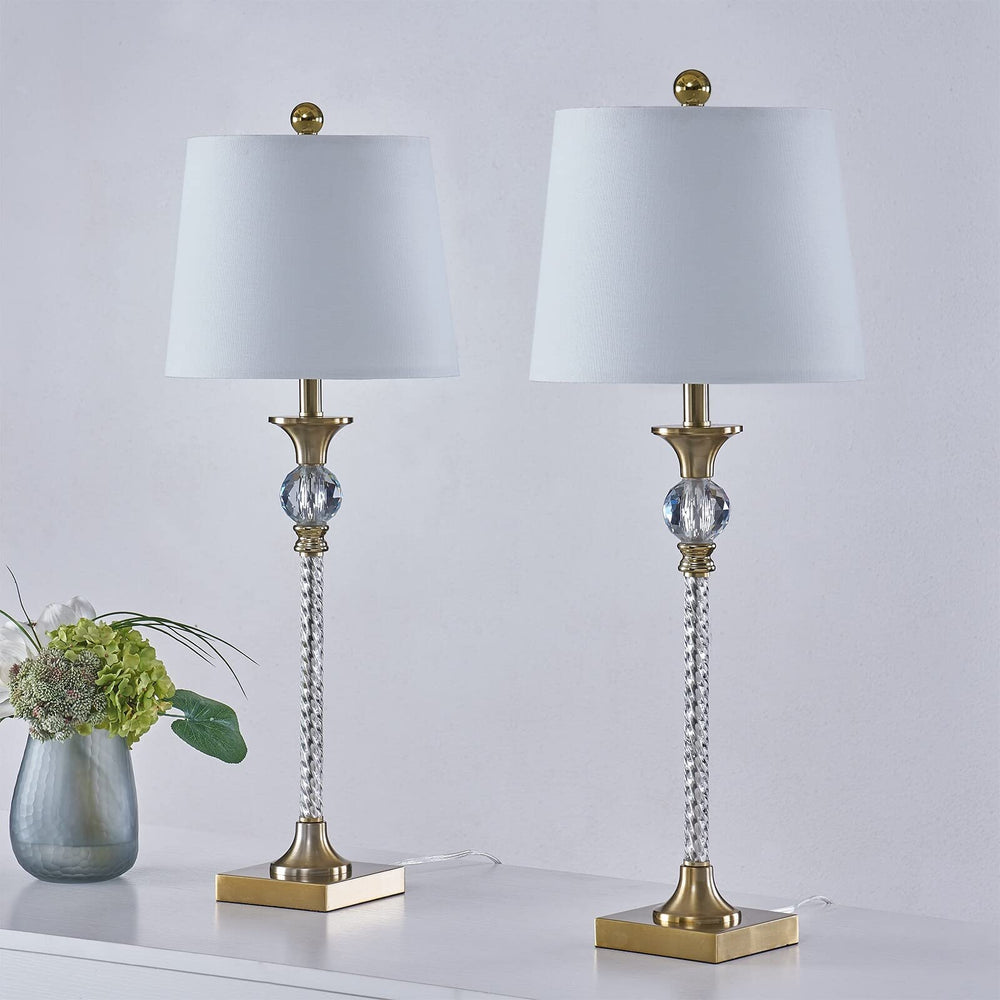 29.5'' Metal Gold/Clear Buffet Lamp Clear Gold Glam Mid-Century Modern - Diamond Home USA