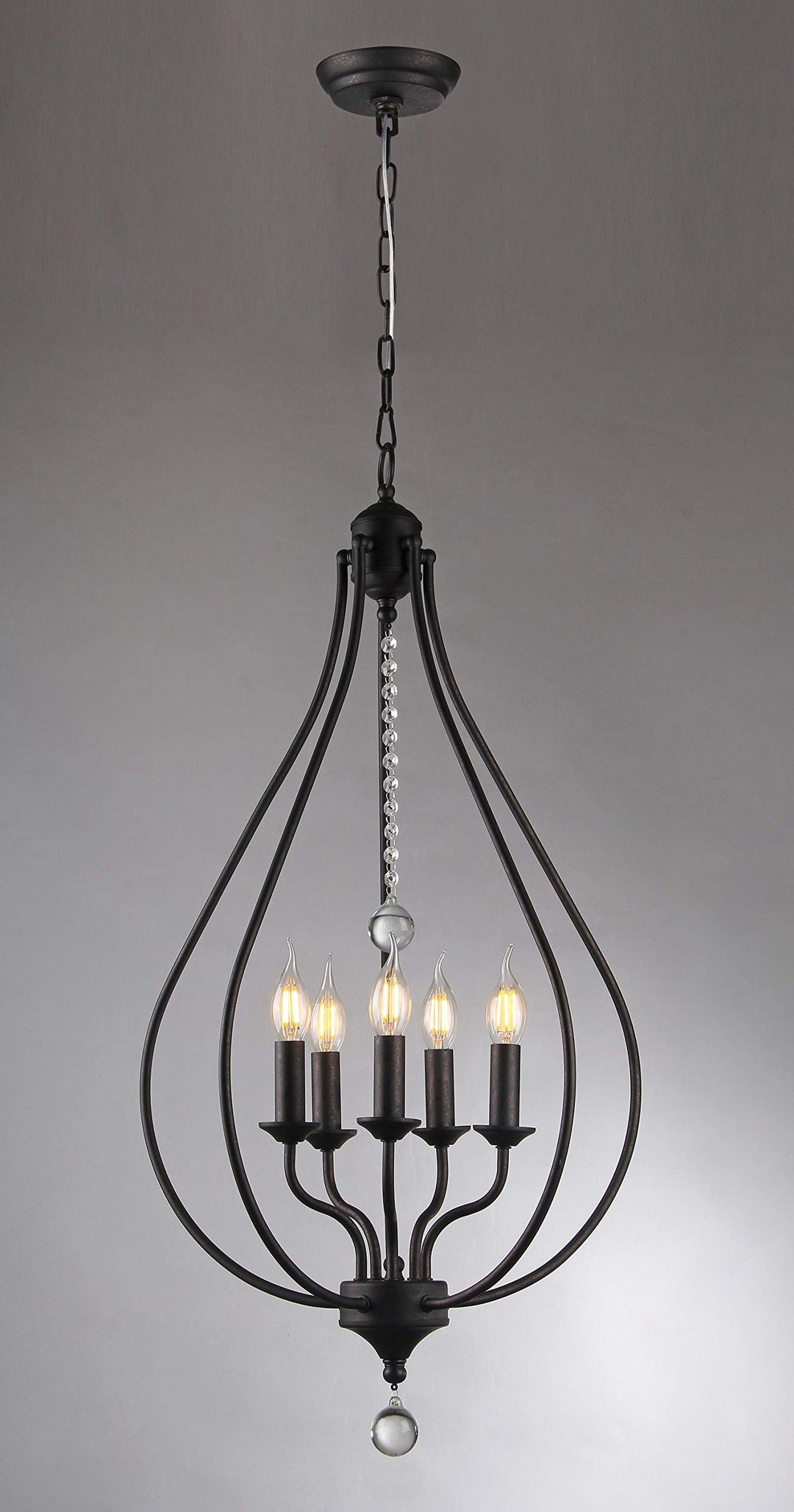 Warehouse of Tiffany 1609-5 Amriana 5-Light 18-Inch Antique Bronze Cage - Diamond Home USA