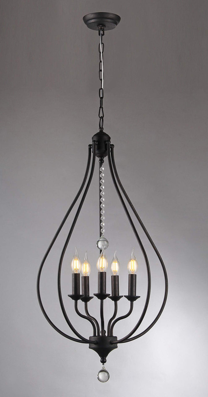 Warehouse of Tiffany 1609-5 Amriana 5-Light 18-Inch Antique Bronze Cage - Diamond Home USA