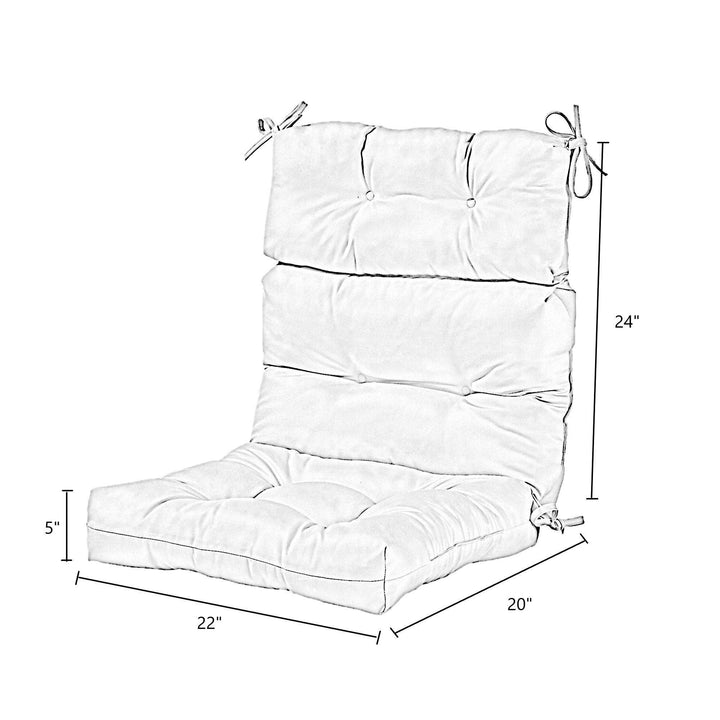 Driftwood 44x22-inch 3-Section Outdoor Yellow High Back Chair Cushion Solid - Diamond Home USA